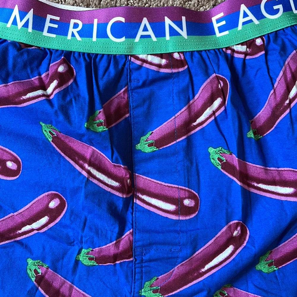 American Eagle boxers, size XL, eggplants, new without tags